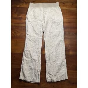 Allen Allen Wins Beige Oatmeal Pull On Linen Coastal Resort wear Pants Sz Small